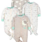 Gerber Unisex Baby 4 Pack Sleep 'N Play Footie Elephants 0-3 Months