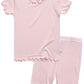 Vaenait Baby Infant Kids Toddler Short Sleeve Sleepwear Pajamas 2Pcs Set Shirring Pink M