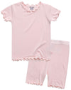 Vaenait Baby Infant Kids Toddler Short Sleeve Sleepwear Pajamas 2Pcs Set Shirring Pink M