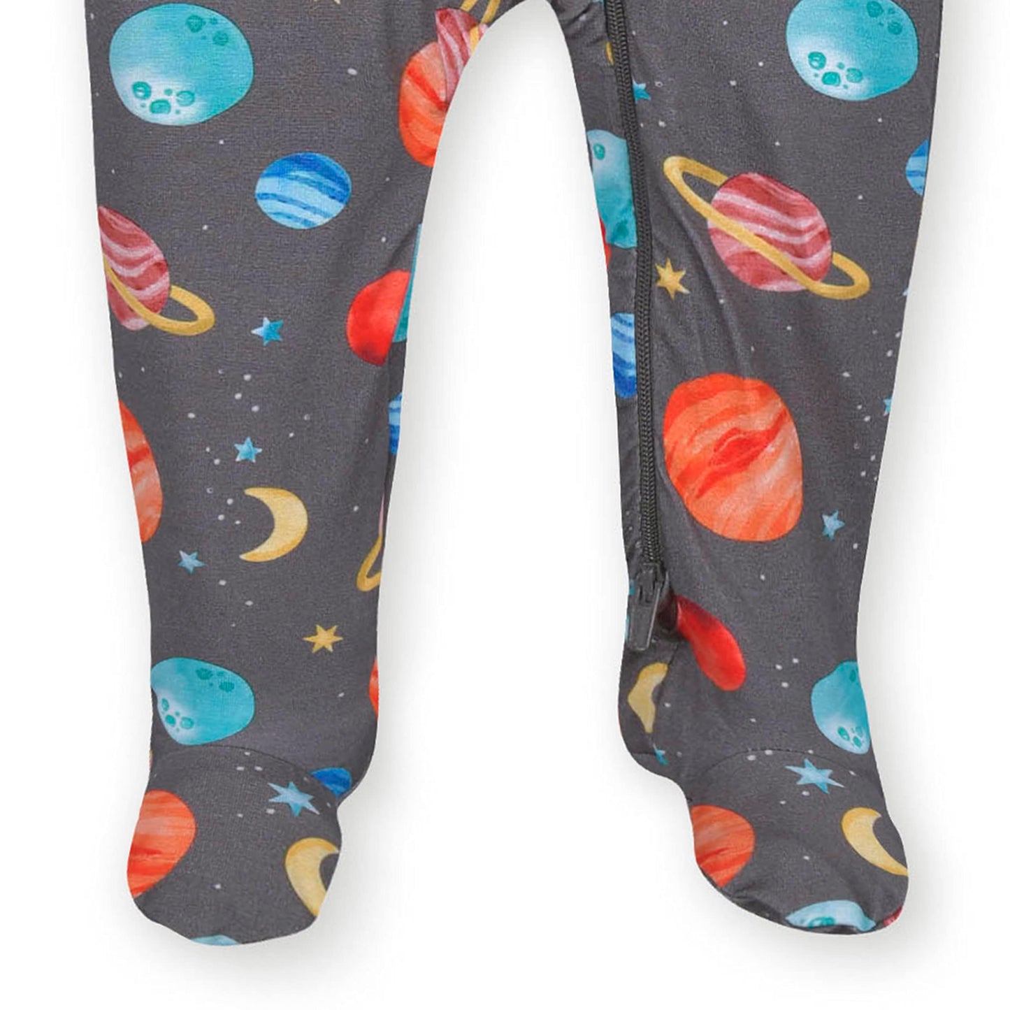 Gerber Unisex-Baby-Toddler Buttery Soft Snug Fit Footed Pajamas With Viscose Made From Eucalyptus, Space,-2T