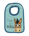 Lazyone Animal-Print Baby Bibs, Cute Baby Shower Gifts, One Size, (Eat Like A Horse, One Size)