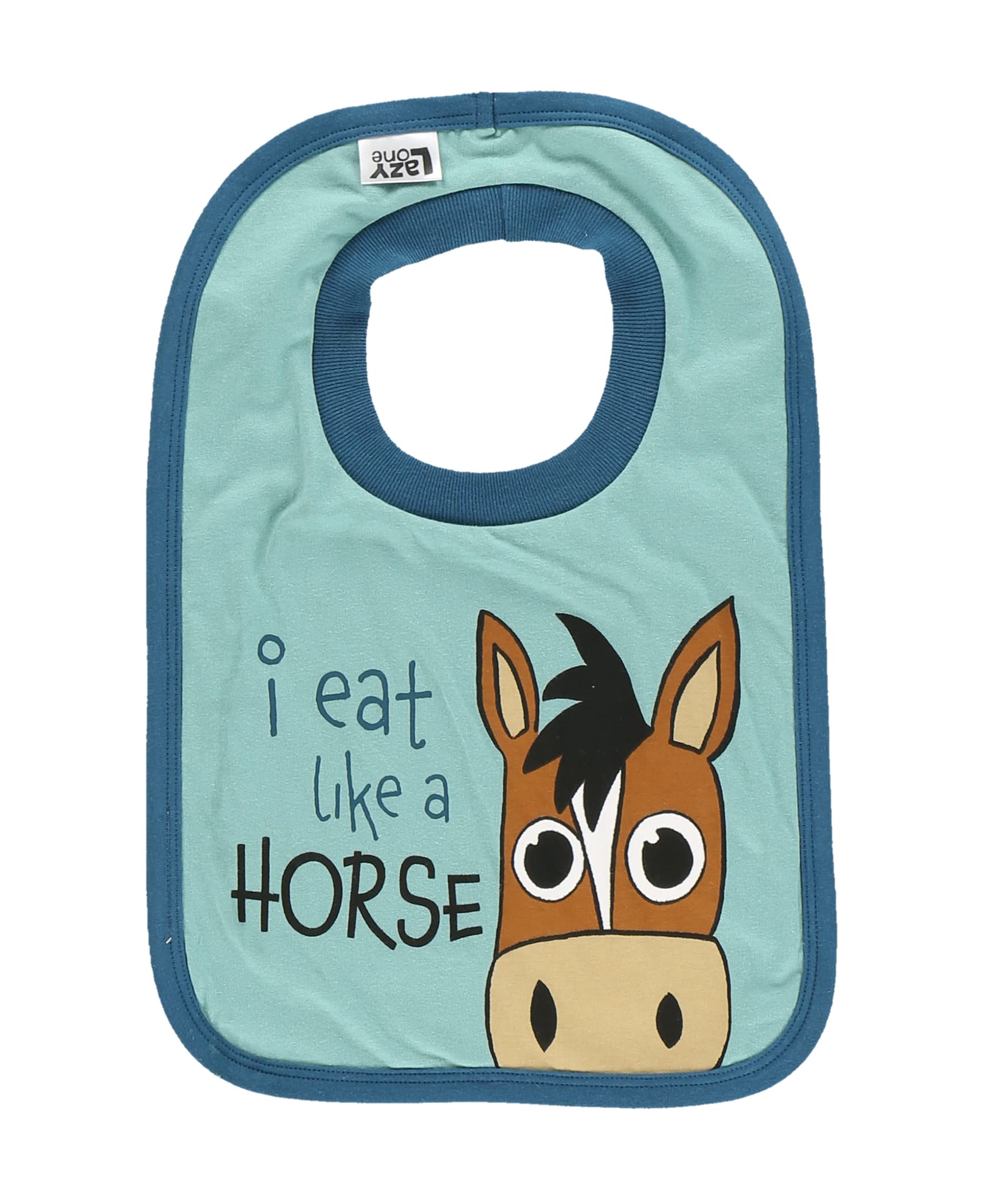 Lazyone Animal-Print Baby Bibs, Cute Baby Shower Gifts, One Size, (Eat Like A Horse, One Size)