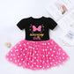 Mouse 4Th Birthday Outfit Baby Girls Dress Polka Dots Mini Tutu Headband Four Years Old Cake Smash Photo Shoot Kids Fourth Mouse