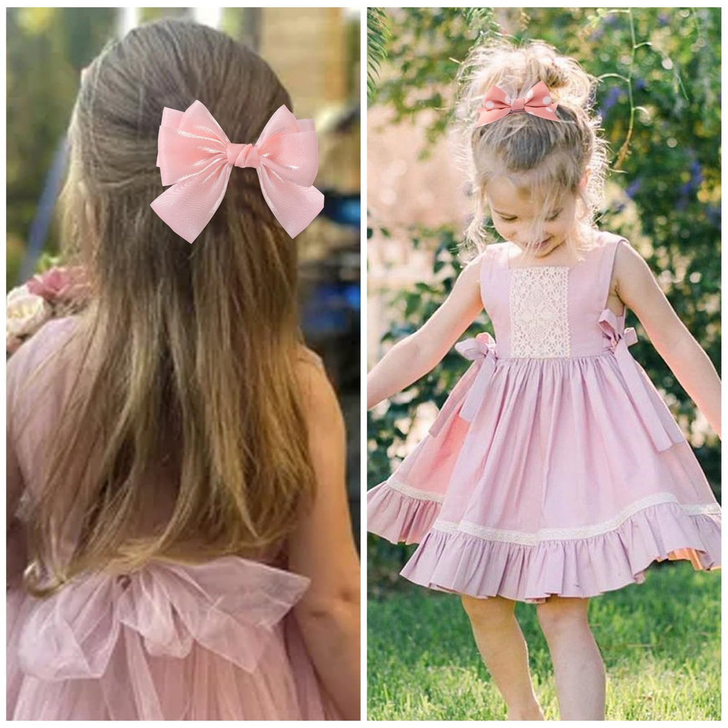 Lmymhmlm 18Pcs Pink Hair Bows For Baby Girls,Toddler Girls And Teen Girls.Alligator Hair Clips,Hair Barrettes,Hair Ties,Snap Cli