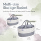 Kiddycare Diaper Caddy Organizer For Baby Nursery Basket With Handle Lid Nursing Caddy With Changing Table Organizer Cart Rope D
