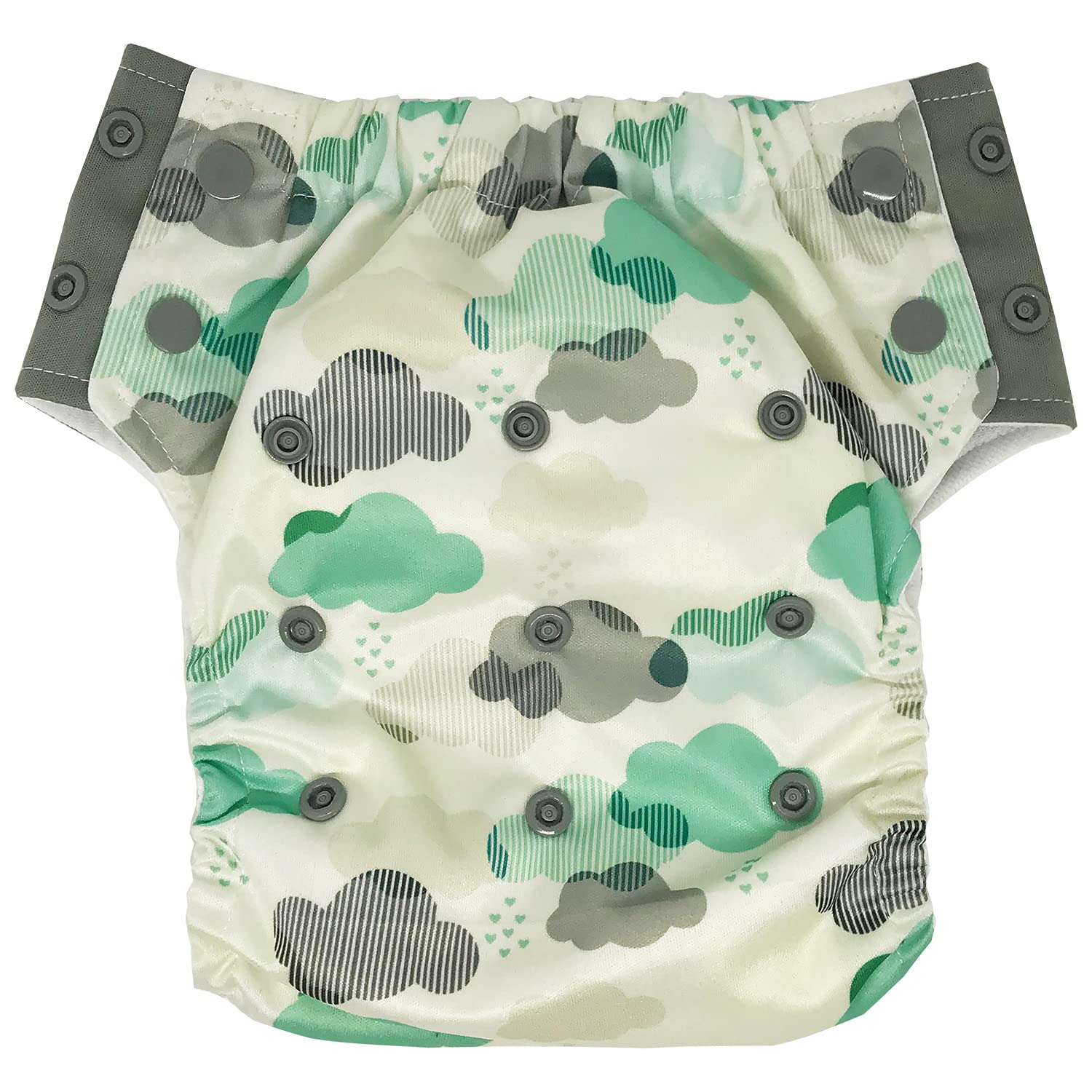 Hybrid Cloth Diaper - Reusable Training Pants, Swim Diaper, Special Needs Briefs, Fits From Baby Up To 10 Years (Size 3, Cloud)