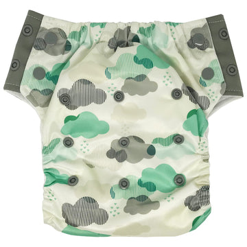 Hybrid Cloth Diaper - Reusable Training Pants, Swim Diaper, Special Needs Briefs, Fits From Baby Up To 10 Years (Size 3, Cloud)
