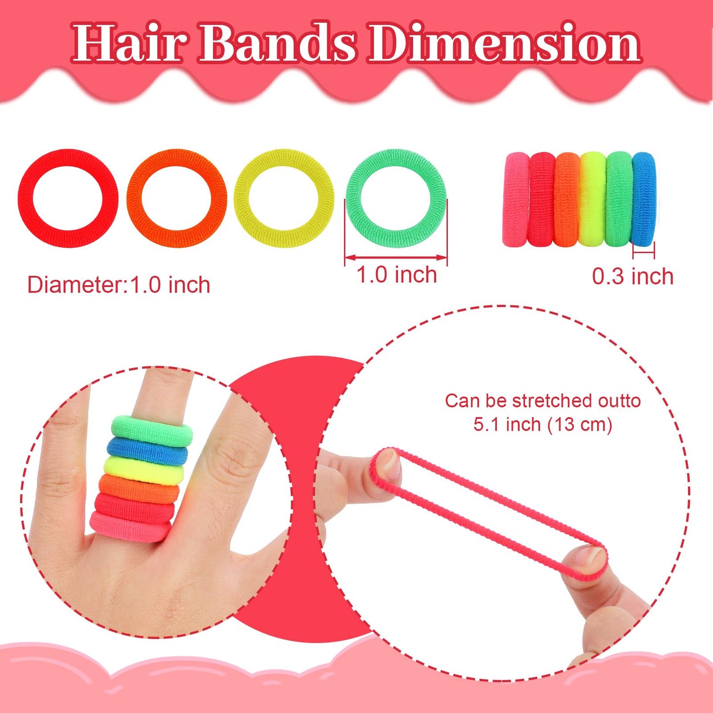 200 Pack Hair Ties Beoffer Kids Baby Toddlers Girls Elastics Hair Bands No Damage Multicolor Colorful Small Rubber Bands Ponytai