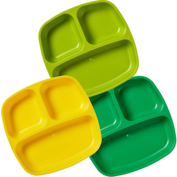 Ecr4Kids My First Meal Pal Divided Plates, Kids Plastic Tableware, Stackable And Dishwasher Safe, Stackable Dinner Plates For Ba
