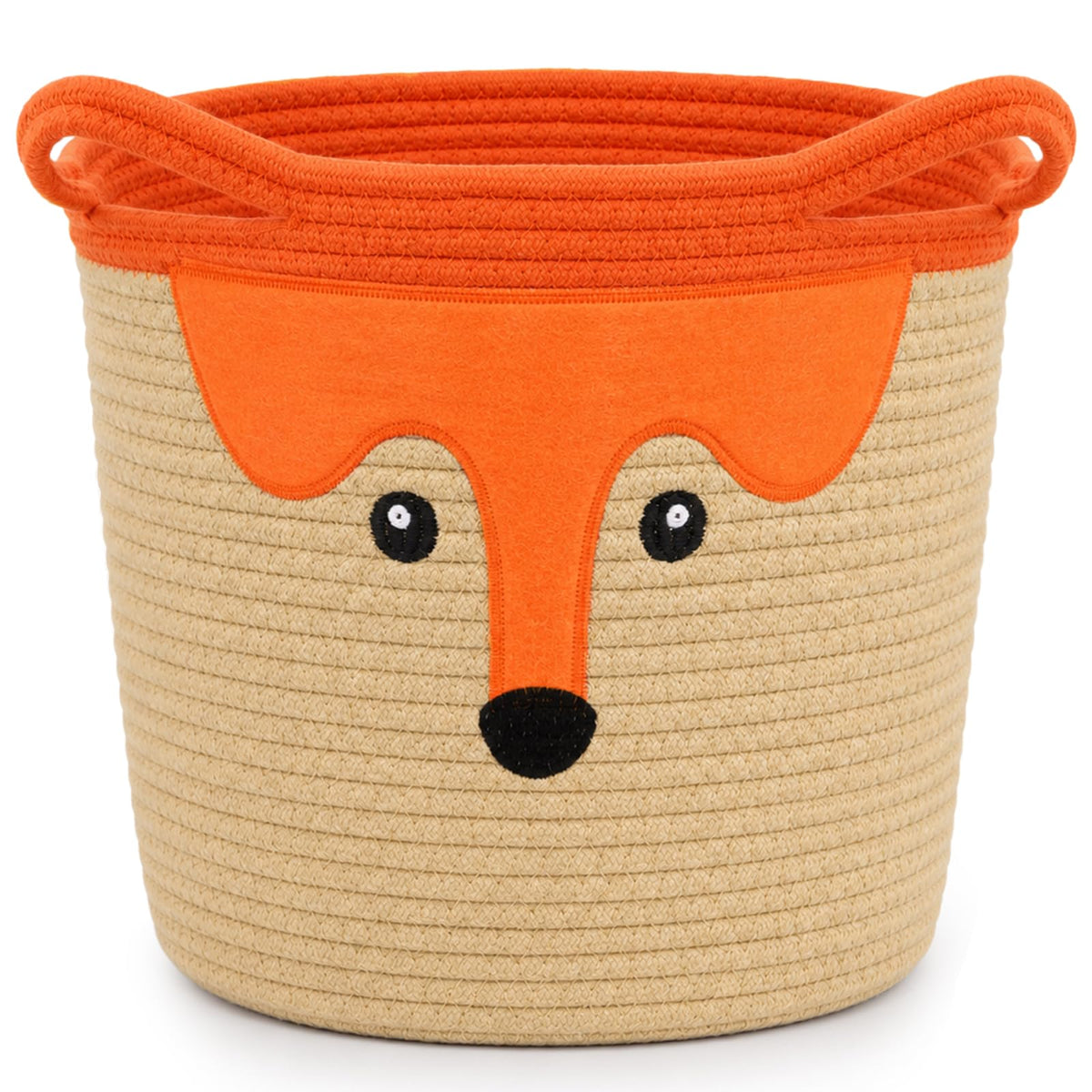 Cute Fox Basket for Nursery, Large Blanket Gift Basket,14D11H
