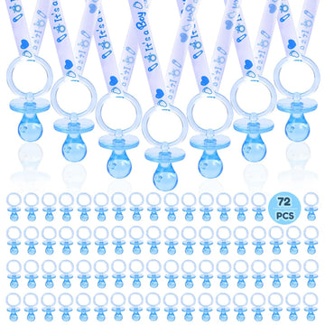 72 Baby Shower Pacifiers Necklace, Acrylic Pacifier Necklace, Cute Pacifier Necklace For Baby Shower Boys Girls Party Favors Cha