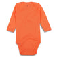 Romperinbox Unisex Solid Baby Bodysuit 0-24 Months (6-9 Months, Orange Long Sleeve)