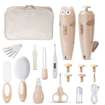 Lictin Baby Healthcare And Grooming Kit, 26 In 1 Rechargeable Baby Nail Trimmer Electric Set,Safe Baby Nail File With Auto Light