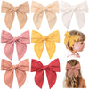 7 Pcs Tulle Hair Bows For Girls, Large Daisy Hair Barrettes, Handmade Cute Wedding Hair Accessories For Baby Girls Infants Toddl