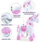 PonyCycle Official Classic U Series Ride on Horse Toy Plush Walking Animal Pink Unicorn Size 4 for Age 4-8 Ux402