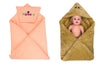 CTMKIDS Baby Wrap with Cap for Kids 74x74 cm  Peach & Single Baby Wrap with Cap for Kids 74x74 cm  Camel