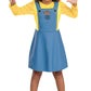 Bob Minion Girl Costume For Kids, Official Minion Outfit With Goggles And Hat, Classic Size Small (4-6X) Multicolored