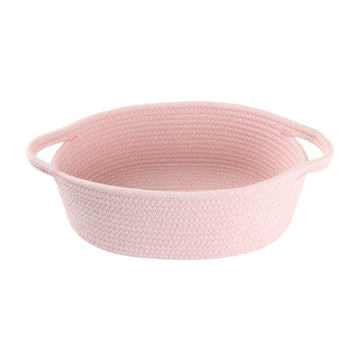Xuanguo Small Woven Basket Cute Oval Cotton Rope Gifts Basket With Handle Empty Baby Wicker Storage Basket Nursery Box Bin Kids