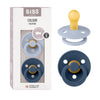Bibs Pacifiers 0-6 Months | 2-Pack Soothers | Bpa-Free Round Nipple | Made In Denmark | Dusty Blue/Steel Blue Colour Pacifier