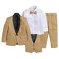 Jeetethnics Boys Beige Coat Suit Set With Waistcoat Shirt And Trousers (9102Hv)