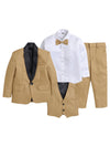 Jeetethnics Boys Beige Coat Suit Set With Waistcoat Shirt And Trousers (9102Hv)