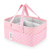 Pink Diaper Caddy Organizer For Baby Girl-Large Portable Diaper Caddy Basket For Changing Table-Diaper Organizer Caddy-Car Trave