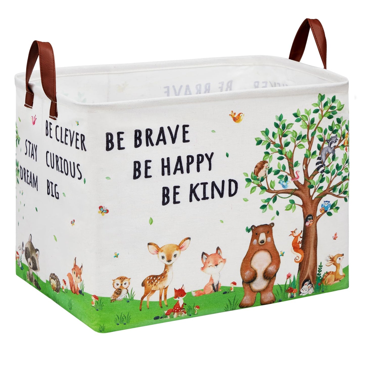 XHWZOF Woodland Nursery Decor Baby Shower Basket , Bear Baby Laundry Basket , Jungle Animal Baby Hamper Fox Rabbit Storage Bin T