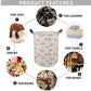 Huayee 19.7 Inches Large Laundry Basket Waterproof Round Cotton Linen Collapsible Storage Bin With Handles For Hamper Kids Room,