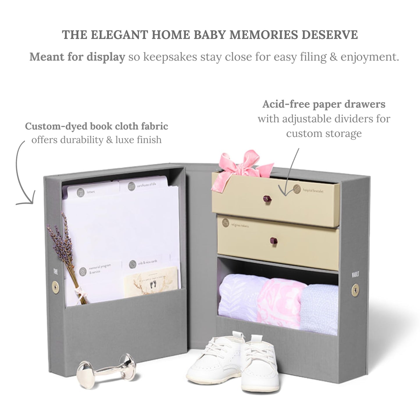 Savor | Personalized Baby Keepsake Organizer Box | Customizable Fabric Bound Acid-Free Modern Minimalist Newborn Memory Box With
