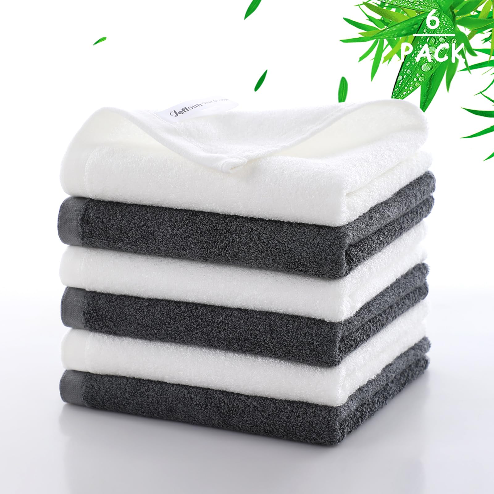 Wash Cloths 6 Pack, Reusable Makeup Remover Towel, 13X13 Inch Large Washcloths For Face And Body, Super Soft And Skin Friendly F