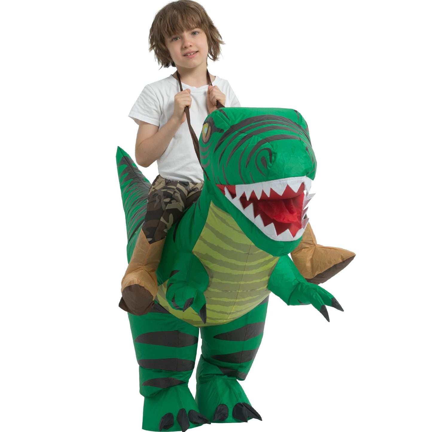 Tasanor Blow Up Raptor Costume,Inflatable Costumes For Kids,Inflatable Dinosaur Costume,Halloween Costumes For Girls/Boys (7-10Y