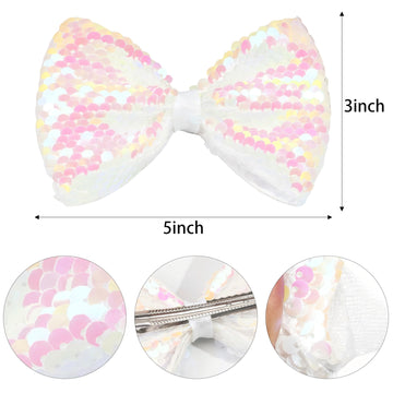 C  Llot Party Festival Baby Girls Sparkling Bows Clips Glitter Sequins 5' Hair Bows Alligator Hair Clips For Girls Baby Childre