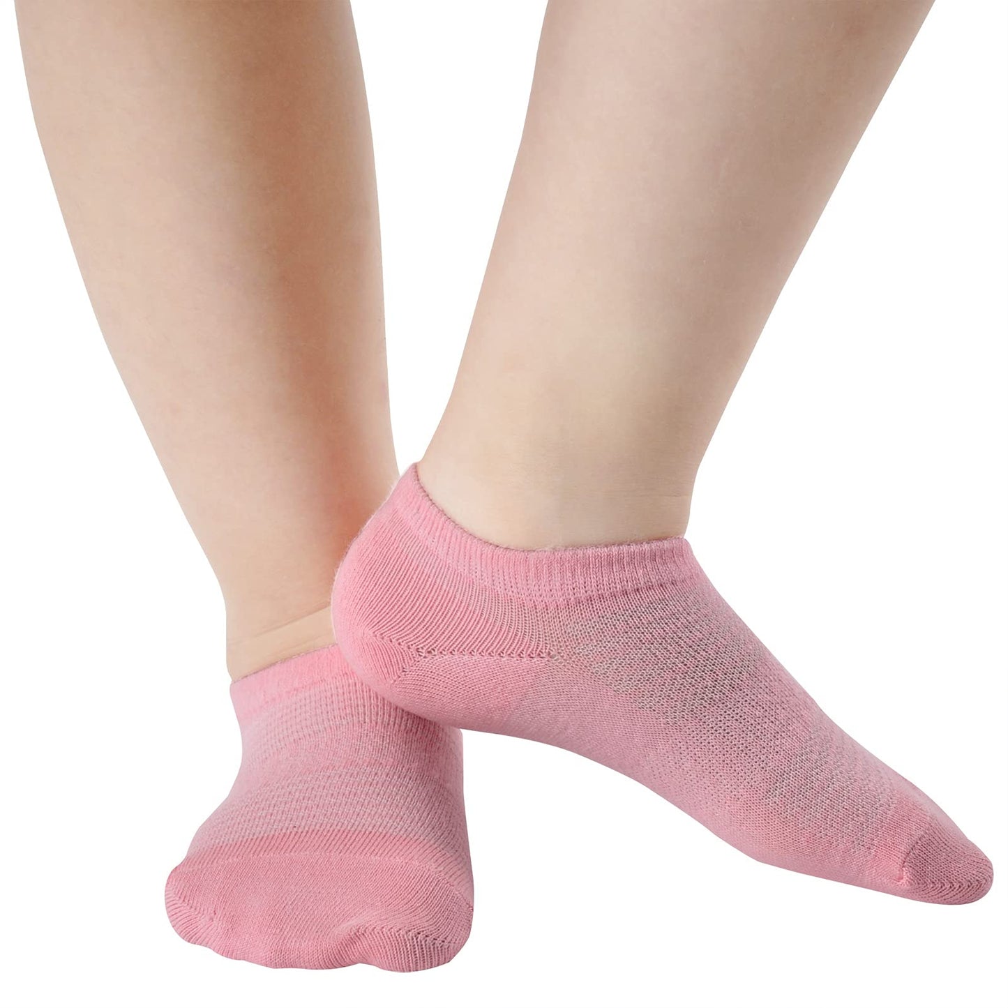 Jormatt 6 Pairs Toddler Little Girls Boys No Show Socks Thin Cotton Soft Anti Slip Low Cut Socks Breathable With Grips, Pink S