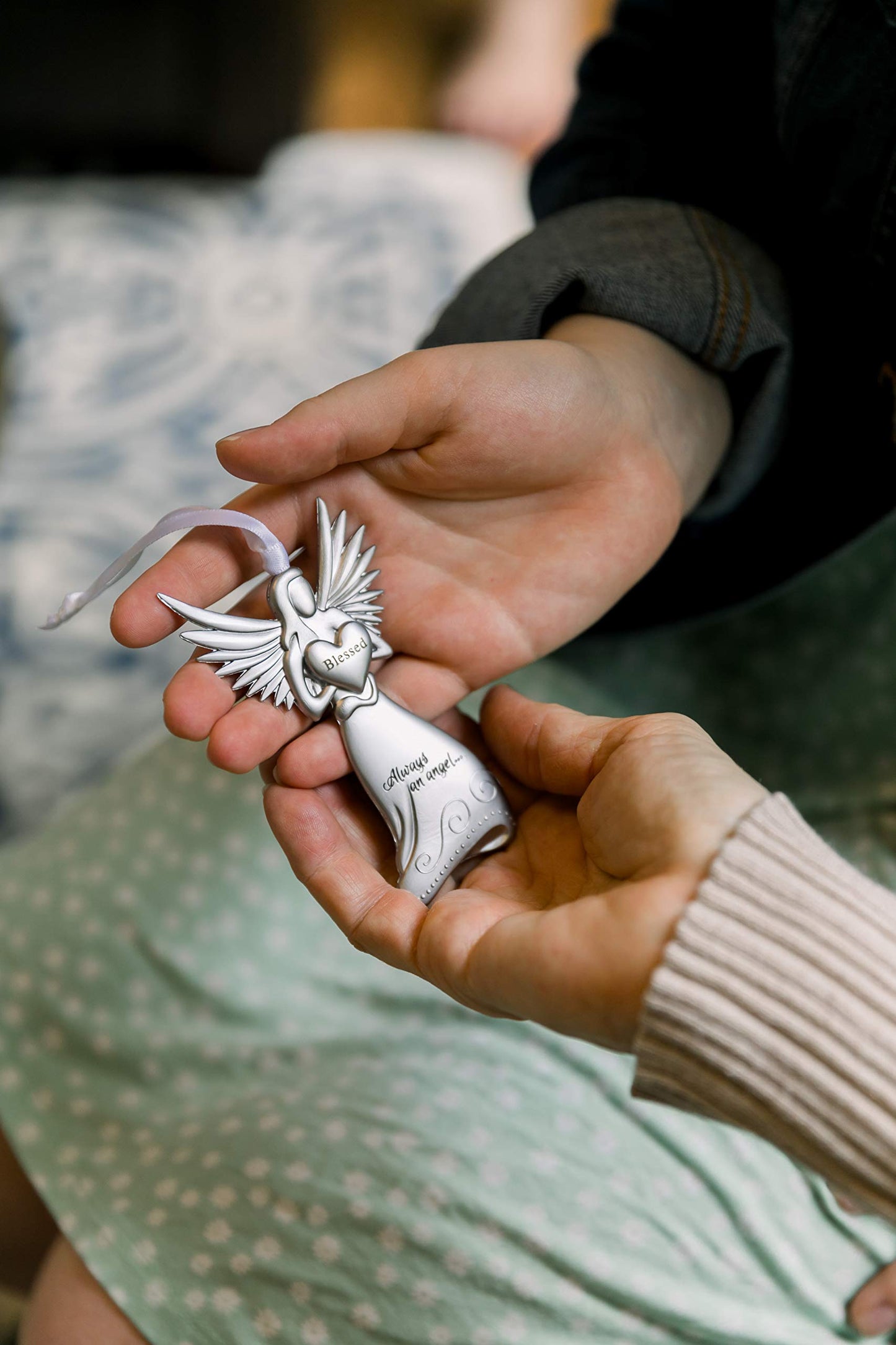 Beautiful Silver Finish Metal Angel With Beyond Blessed Poem - Gift For New Grandparents On Birth Of Grandchild