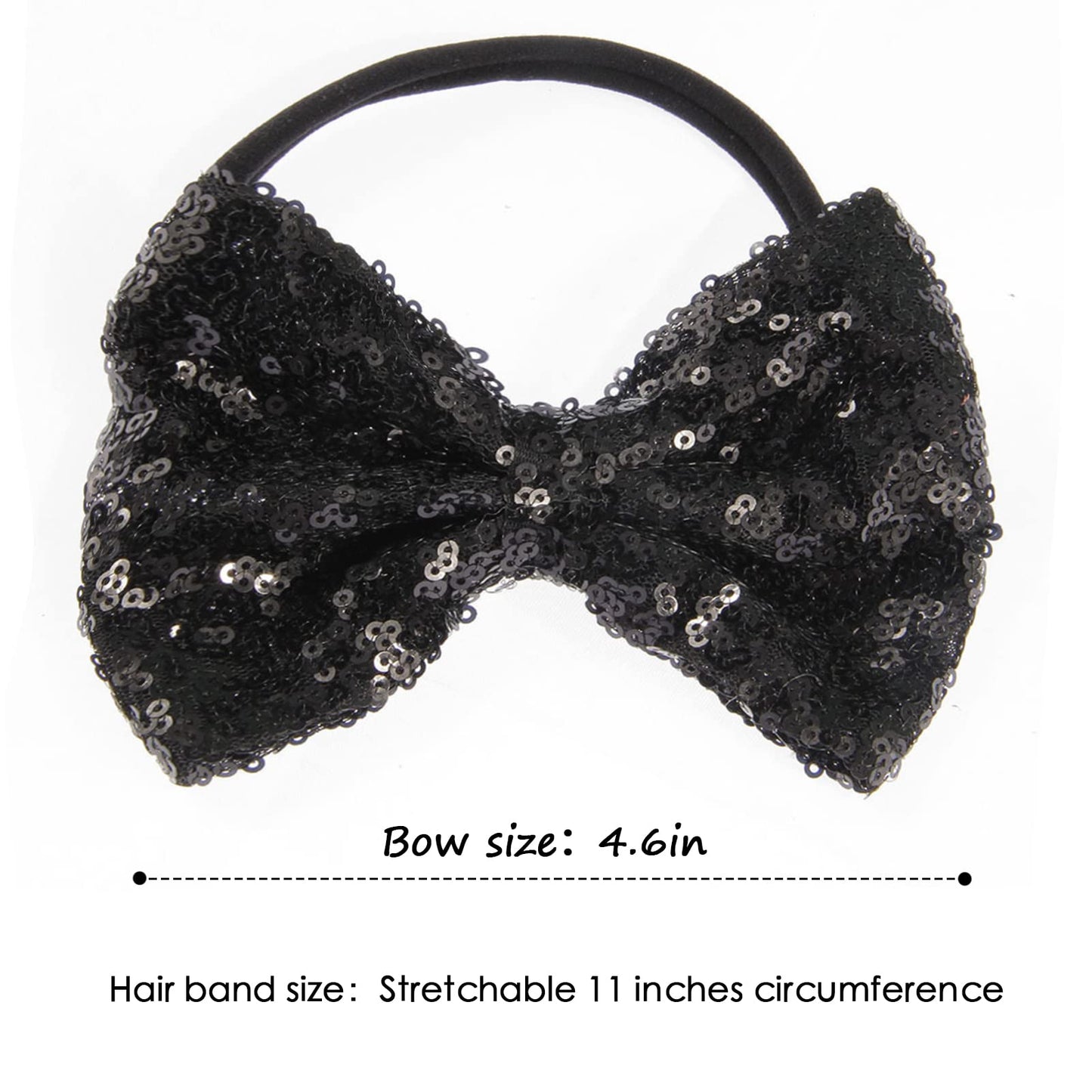 Song Qing Baby Infant Girls Hair Band Sequined Bow Headband Turban Knot Hair Headwear (Black)