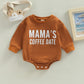 Lamuusaa Newborn Baby Girl Boy Clothes Crewneck Sweatshirt Romper Mama'S Coffee Date Sweater Shirts Oversized Fall Clothes