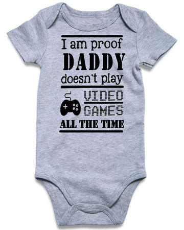 Unicomidea Unisex Baby Clothes I Am Proof Daddy Doesn'T Play Video Games All The Time Infant Bodysuit Classic Baby Girls Rompers