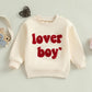 Lesimsam Toddler Baby Boy Girl Valentines Day Outfit Embroidery Sweatshirt Crewneck Long Sleeve Pullover Shirts Top (Lover Boy-B