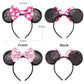 Rcjera Mommy And Me Mouse Ears Headbands - 2 Pcs Glitter Bow Headbands For Kids, Girls, Women, Birthday, Christmas, Cosplay, Pri