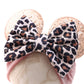 Jiahang Baby Leopard Bows Turban Knotted Head Wraps, Hair Bows Headbands Stretchy Hair Bands For Infant Toddlers Girls (Pink Leo