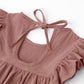 Lyxiof Toddler Baby Girl Cotton Linen Dress Ruffle Sleeve Halter Sleeveless Kids Casual Dresses Dark Pink 110Cm