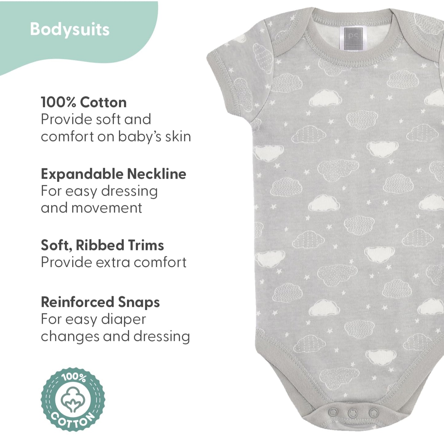 The Peanutshell Newborn Layette Set In Unisex Grey - 23 Piece Newborn Clothes & Accessories Set - Fits Newborns To 3 Months