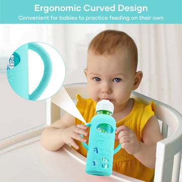 2 Pack Silicone Sleeves For Dr. Brown 'S Glass Baby Bottles, Anti Breakage Durable Baby Bottle Holder With Easy Grip Handles, Na