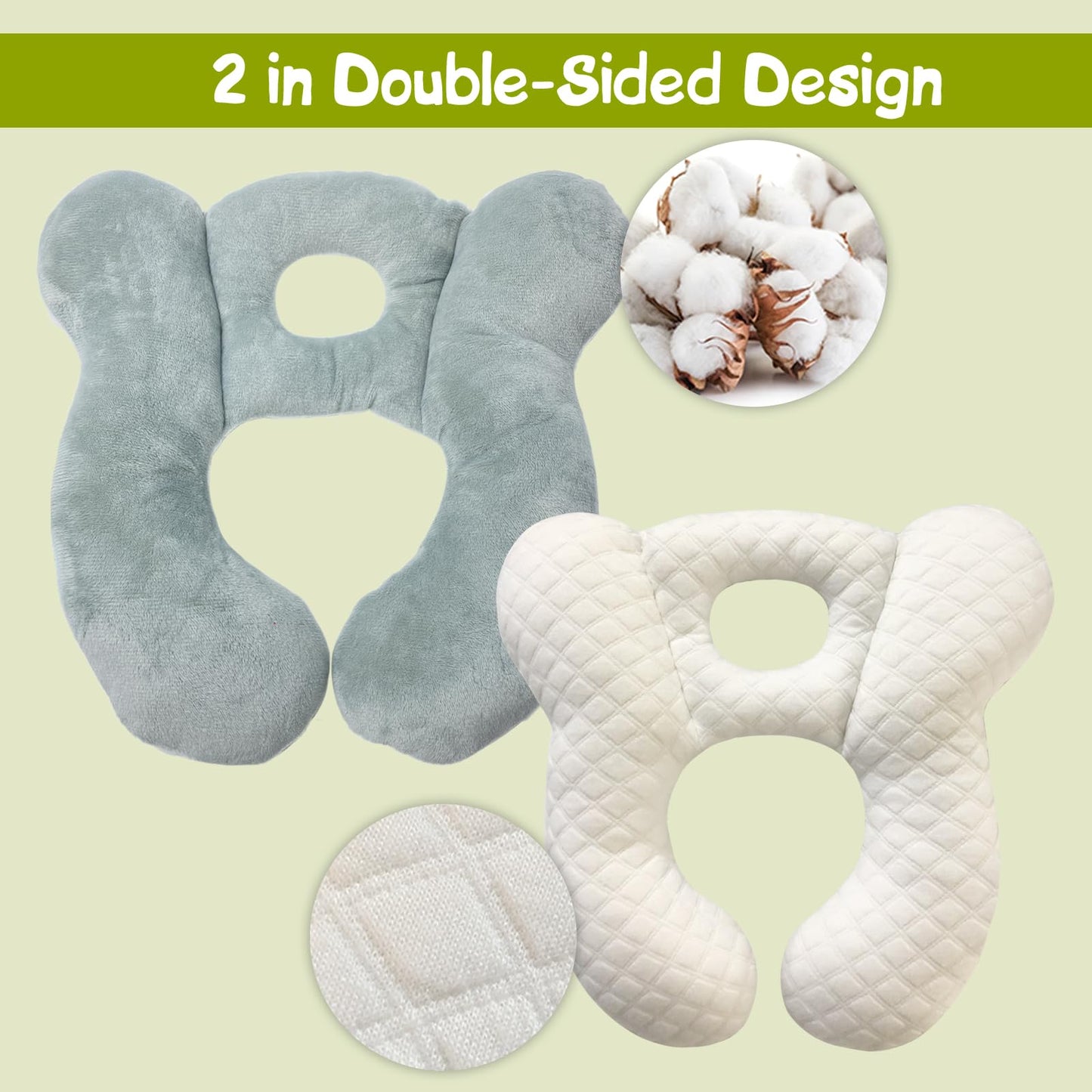 Baby Travel Pillow, Infant Kid'S Cushion Soft And Skin Friendly For Car Seat, Pushchair And Stroller (Plush Grey)