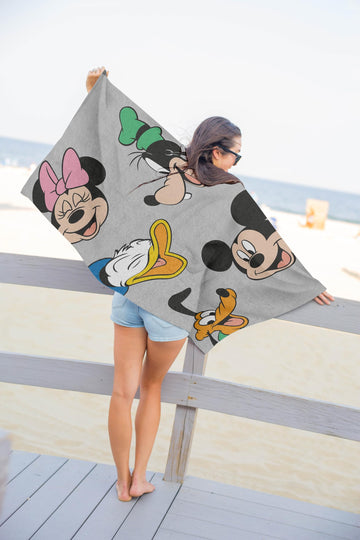 Disney Mickey Mouse & Friends Kids Bath Pool Beach Towel - Super Soft & Absorbent 100% Cotton Towel, Measures 28 X 58 Features,