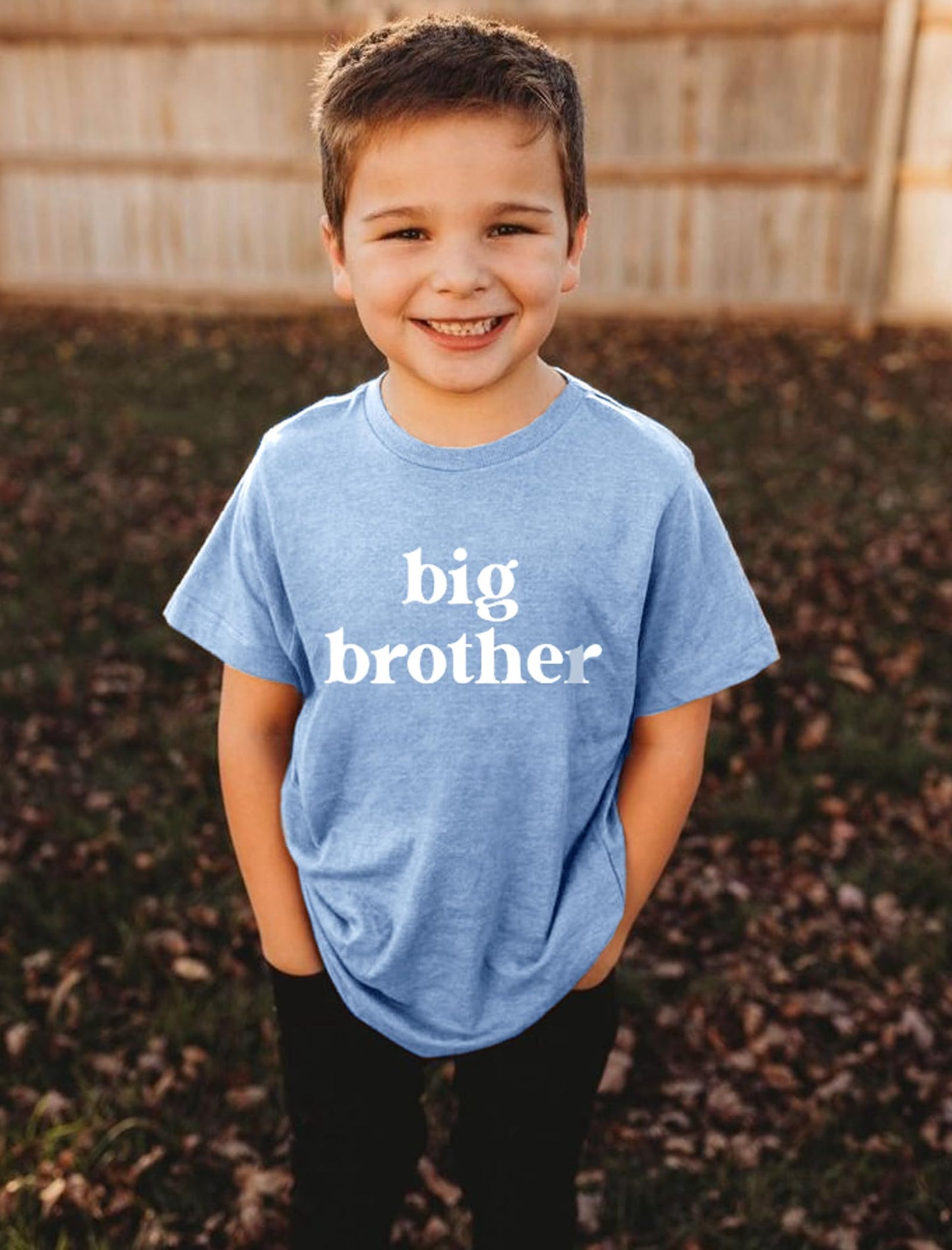 Sanixjoo Big Brother Toddler Shirt Baby Boy Promoted To Big Bro Sibling Reveal Shirt Big Brother Gifts For Toddler Boy(Blue,4-5T