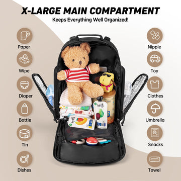 Sharkmouth Dad Diaper Bag Military - Large Baby Diaper Backpack With Changing Pad For Travel Camping Trips Park - Newborn Baby S