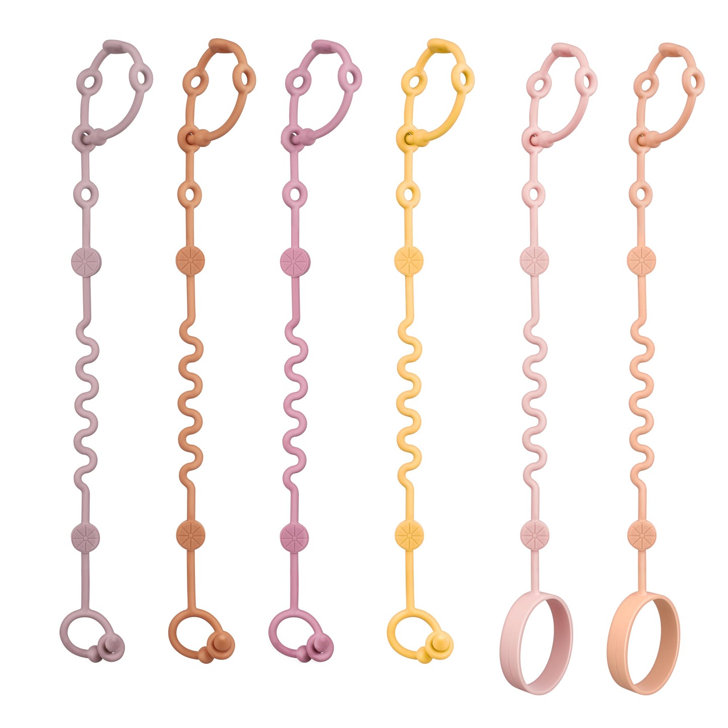 Littlehugs Toy Straps For Baby, 6Pcs Adjustable Toy Holder For Stroller Accessories, Silicone Baby Tether Pacifier Clip, No Thro