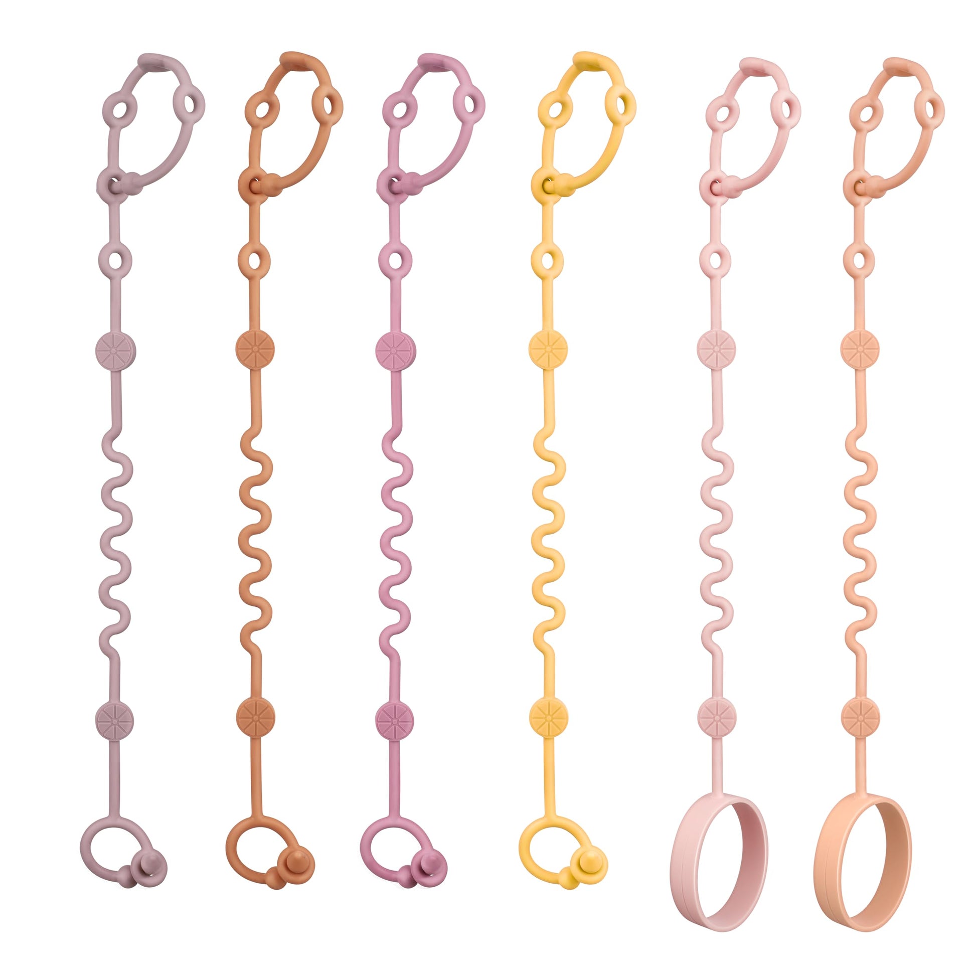 Littlehugs Toy Straps For Baby, 6Pcs Adjustable Toy Holder For Stroller Accessories, Silicone Baby Tether Pacifier Clip, No Thro
