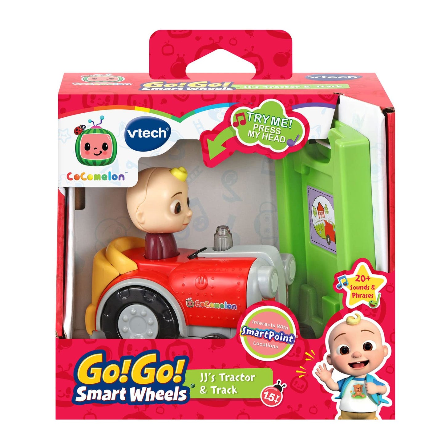 VTech CoComelon Go! Go! Smart Wheels JJs Tractor and Track